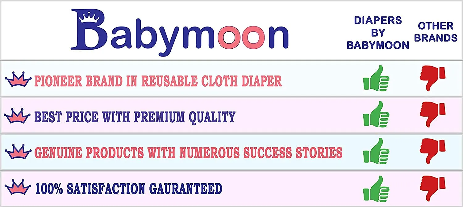 Babymoon 1 Cloth Diaper with 5Layers Grey Insert Premium Adjustable Reusable Cloth Diaper (Fox)