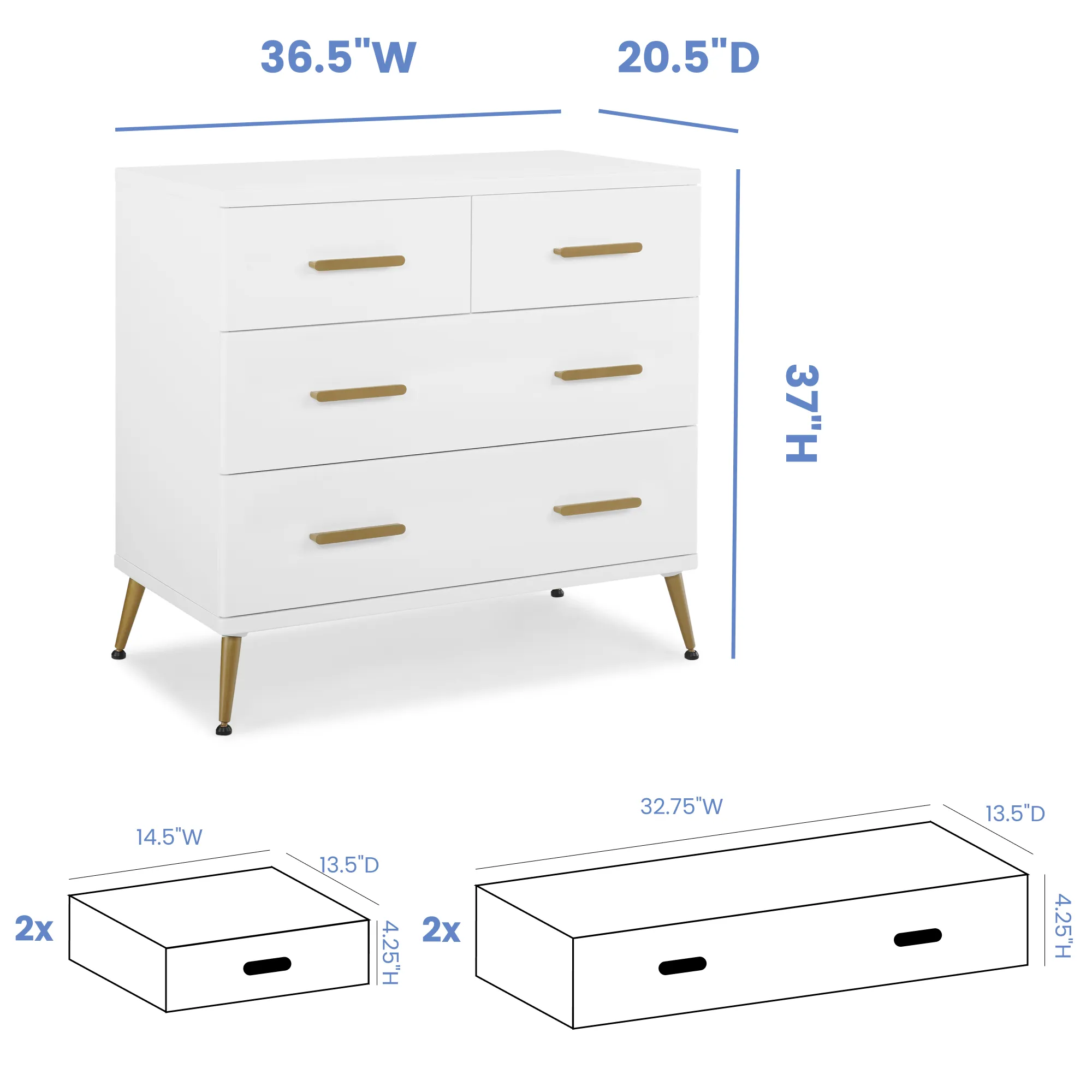 Delta Sloane 4 Drawer Dresser With Changing Top