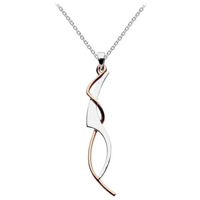 Dew Silver Set Genevieve with Rose Gold Plate Pendant 90W3RG013