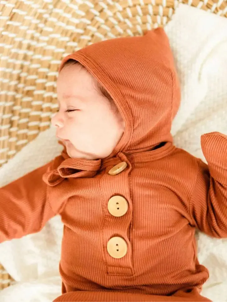 Knotted Baby Gown- Rust