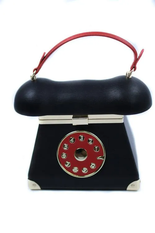 Limited edition designer unique vintage inspired telephone evening clutch purse bag- Graham