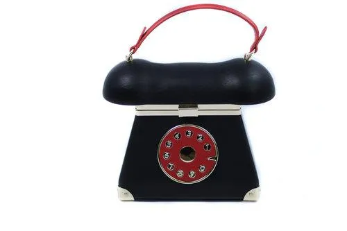 Limited edition designer unique vintage inspired telephone evening clutch purse bag- Graham