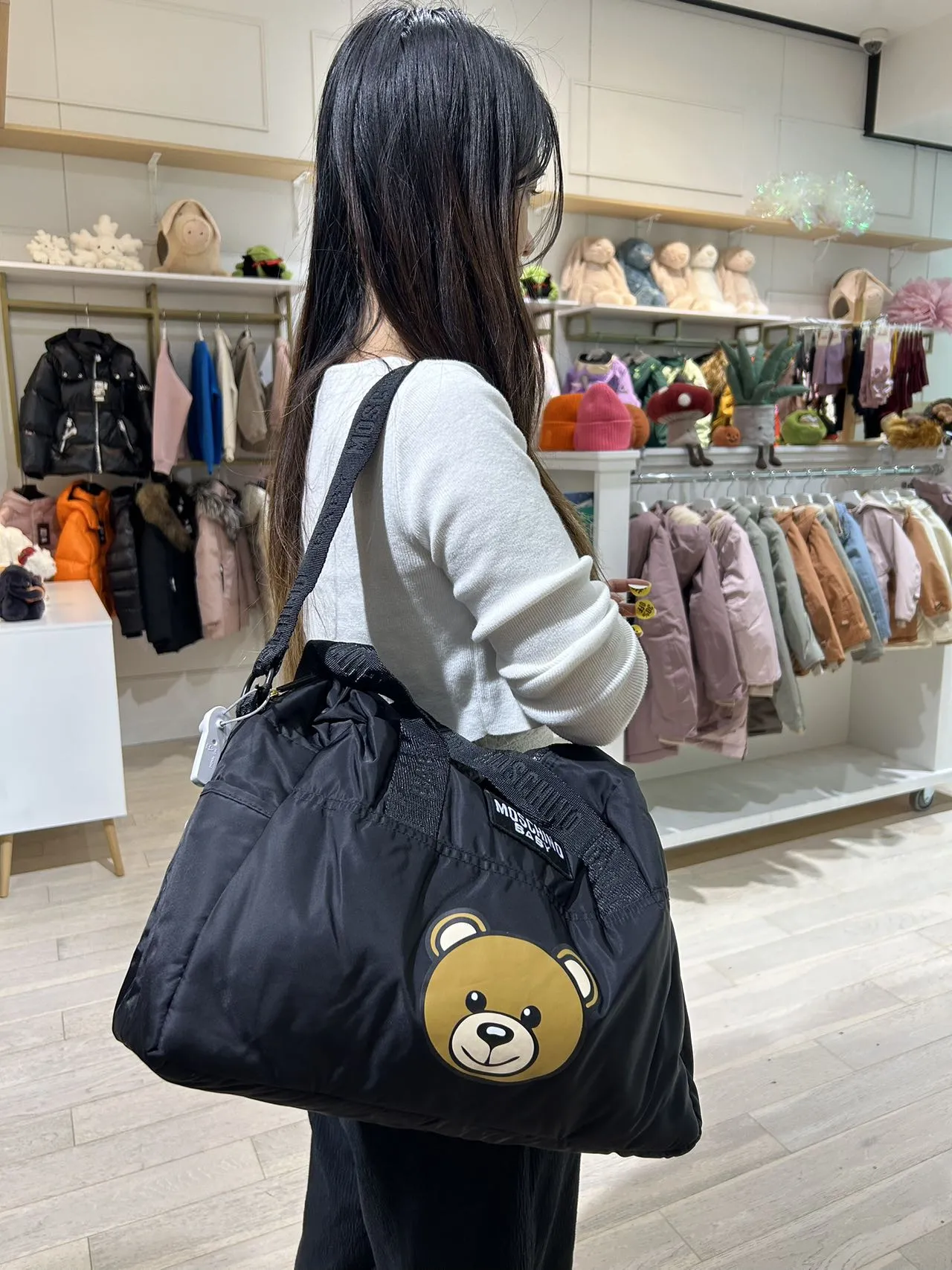 Moschino Diaper Bag with Changing Mat and Teddy Bear Logo